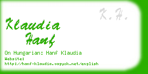 klaudia hanf business card